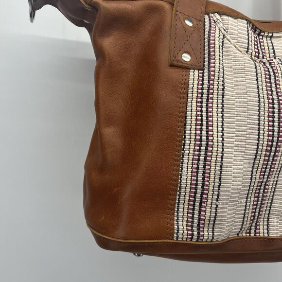 Nena & Co. Medium Tote Leather Textile Purse With Crossbody Strap - Picture 4 of 10